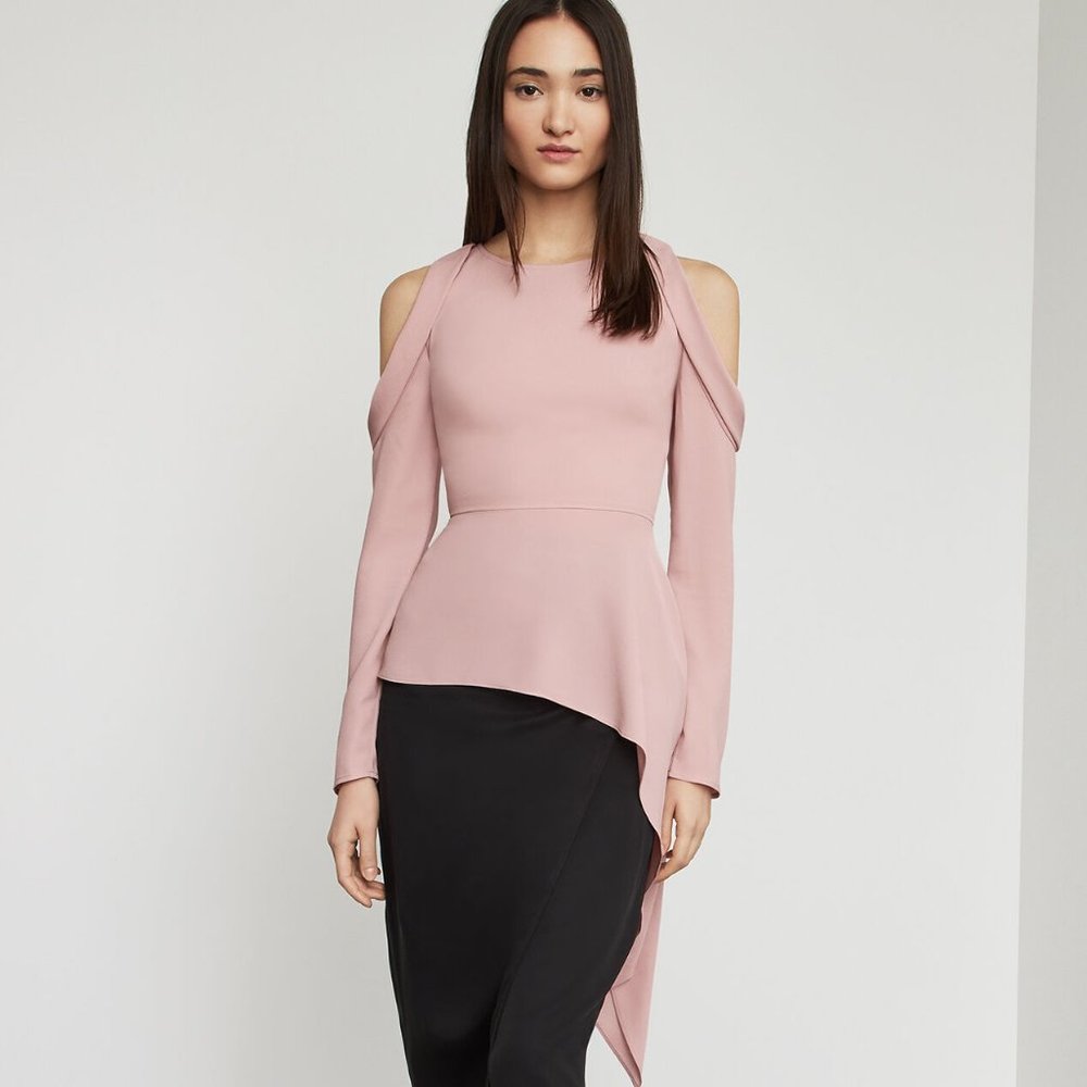 BCBG Este Cold-Shoulder Top NWT